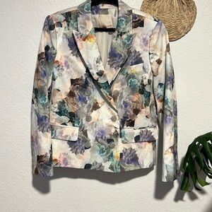REBECCA TAYLOR Floral Multicolor Women's Blazer NWOT Size-8